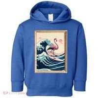 Pink Flamingo Surfer Tropical Great Big Wave Framed Toddler Hoodie thumb 0