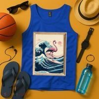 Pink Flamingo Surfer Tropical Great Big Wave Framed Tank Top thumb 4