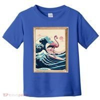 Pink Flamingo Surfer Tropical Great Big Wave Framed Toddler T-Shirt thumb 0