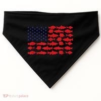 Patriotic Fisher Saltwaters Fish Saltwater Men American Flag USA-Made Doggie Bandana thumb 0