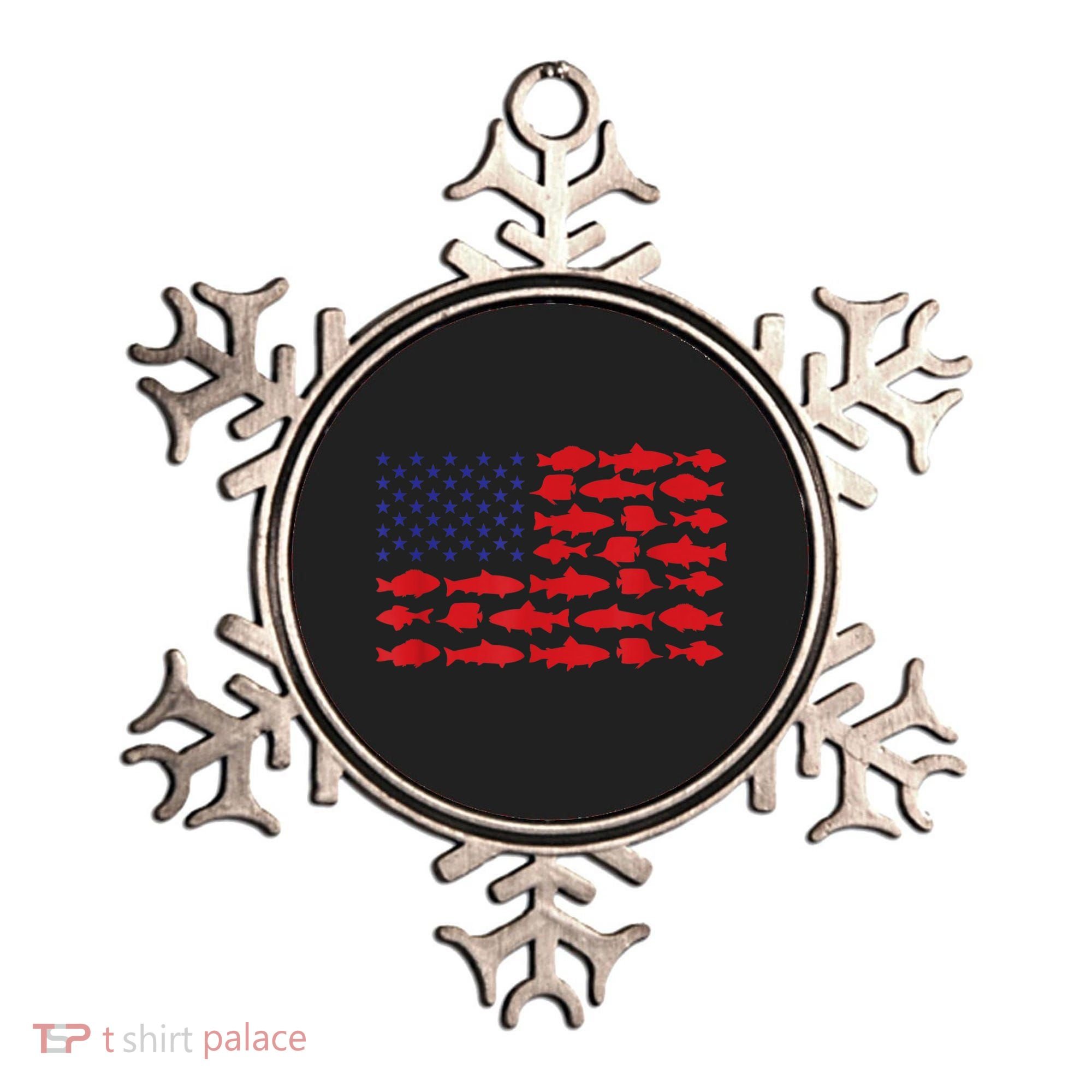 Patriotic Fisher Saltwaters Fish Saltwater Men American Flag Ornament