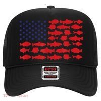 Patriotic Fisher Saltwaters Fish Saltwater Men American Flag Hat thumb 0