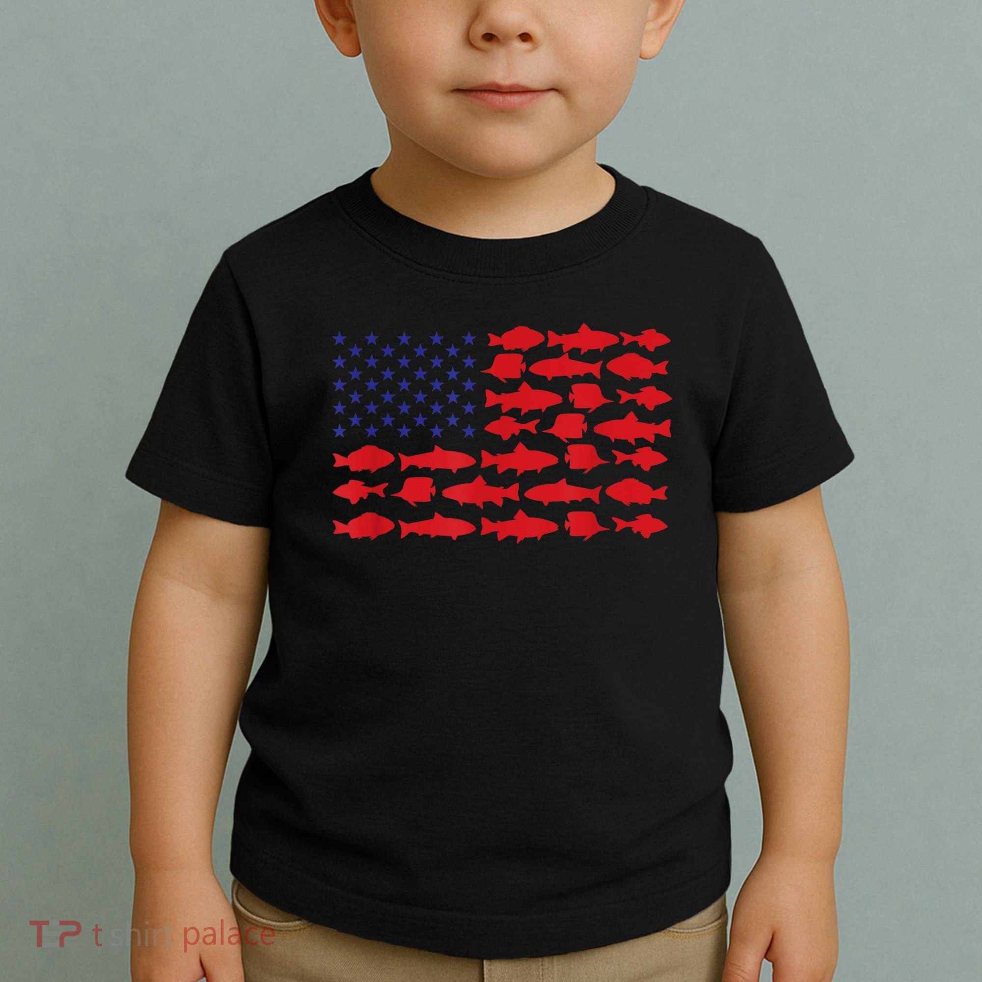Patriotic Fisher Saltwaters Fish Saltwater Men American Flag Toddler T-Shirt