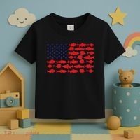 Patriotic Fisher Saltwaters Fish Saltwater Men American Flag Toddler T-Shirt thumb 3