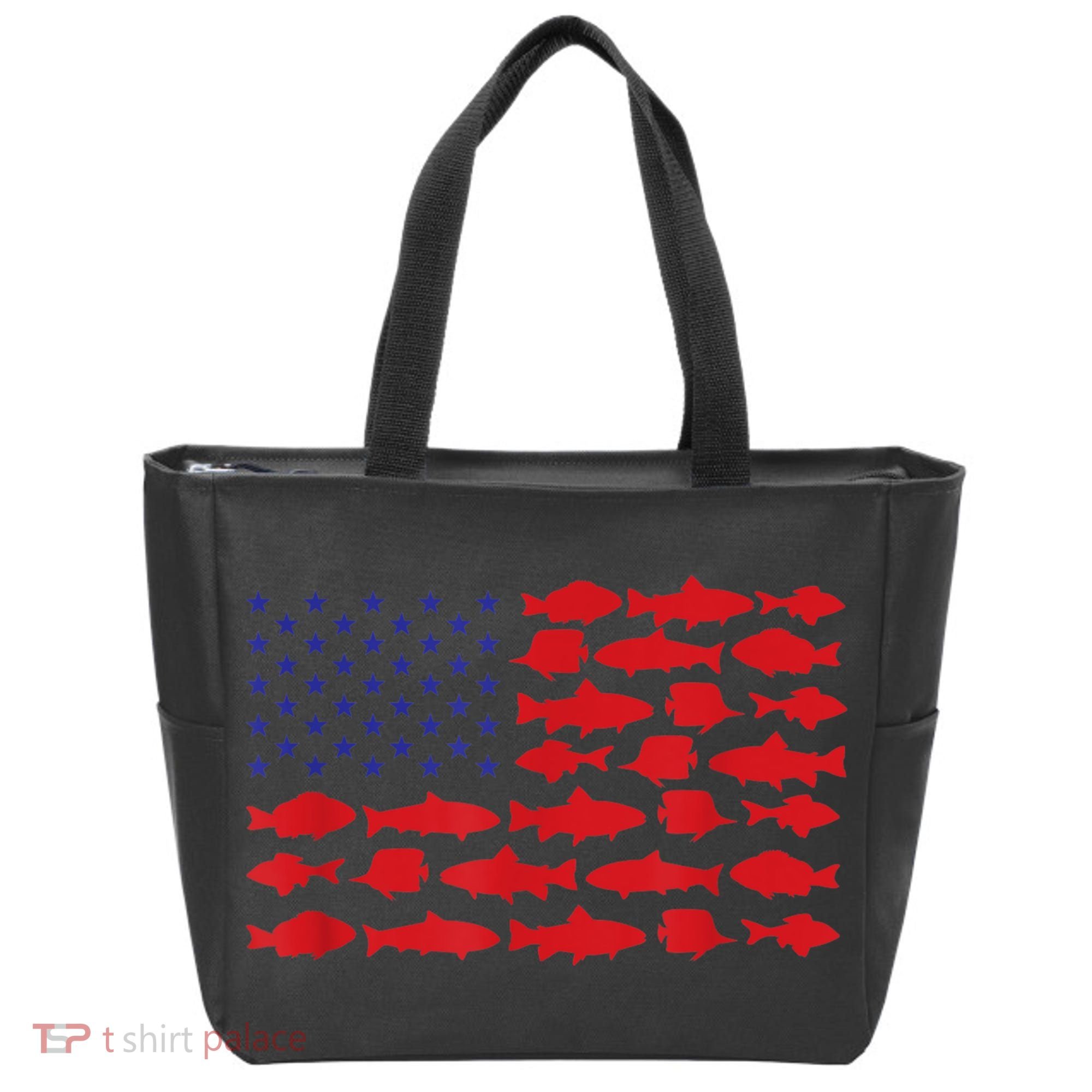 Patriotic Fisher Saltwaters Fish Saltwater Men American Flag Tote Bag