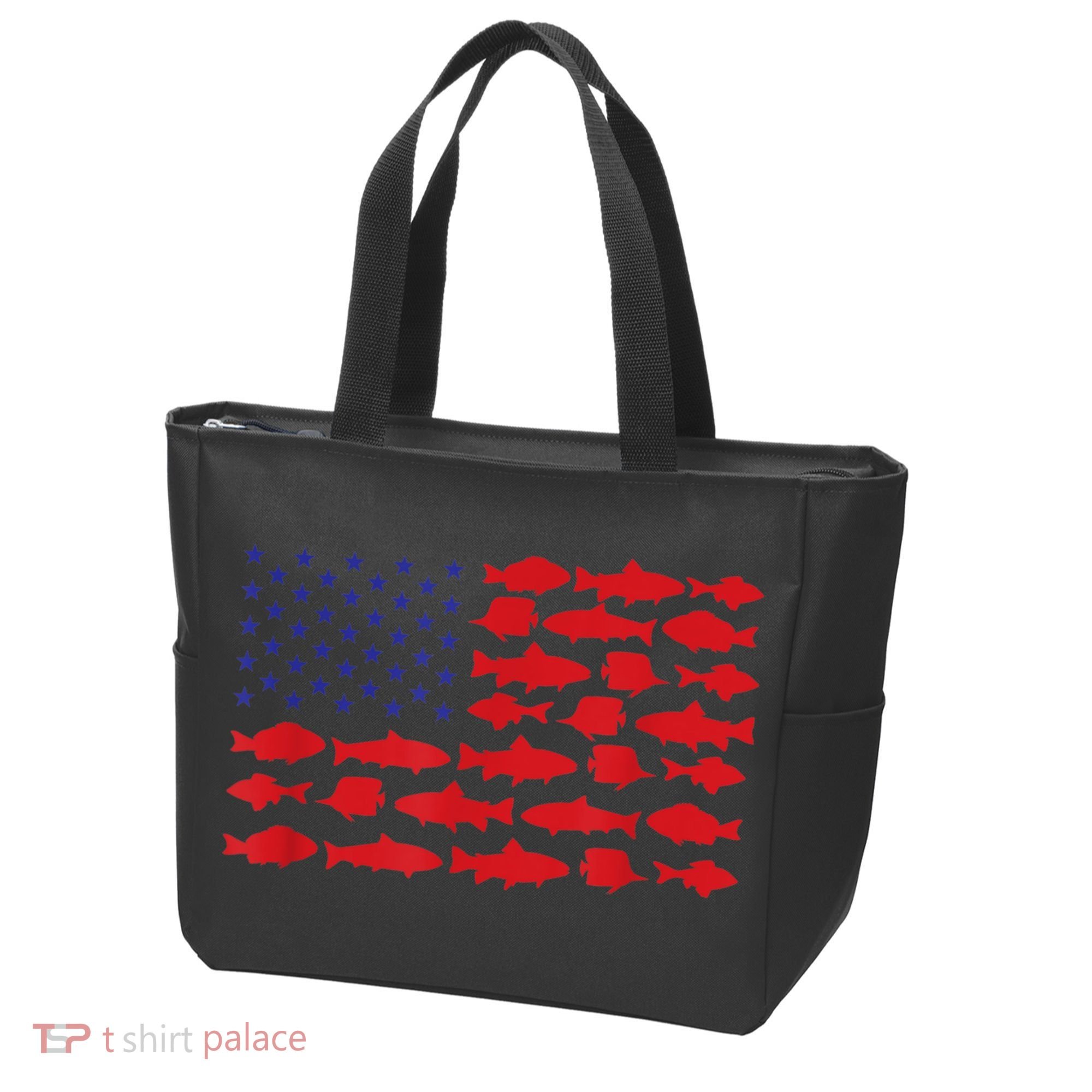 Patriotic Fisher Saltwaters Fish Saltwater Men American Flag Tote Bag