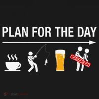 Plan For The Day Coffee Fish Beer Funny Adult Fishing Polo thumb 3