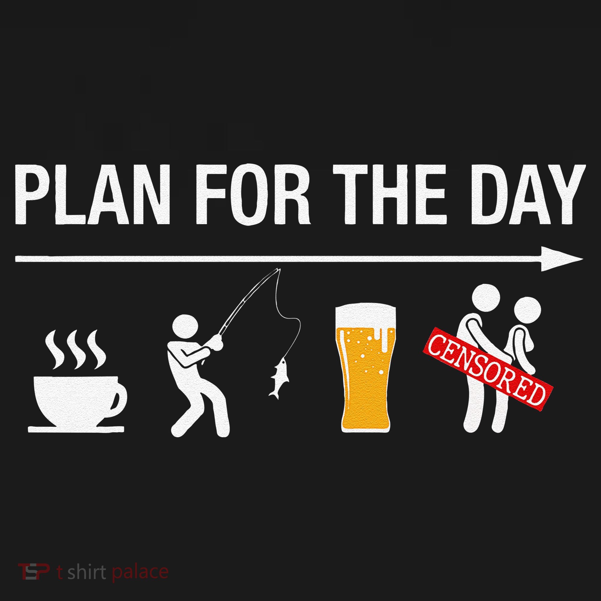 Plan For The Day Coffee Fish Beer Funny Adult Fishing Women's Tank Top