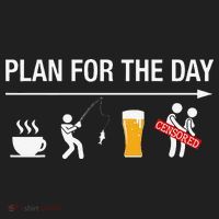 Plan For The Day Coffee Fish Beer Funny Adult Fishing Golf Towel thumb 3