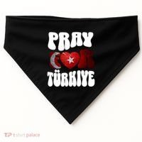 Pray For Turkiye Turkey Tees, Turkey Flag, Support Turkey USA-Made Doggie Bandana thumb 0