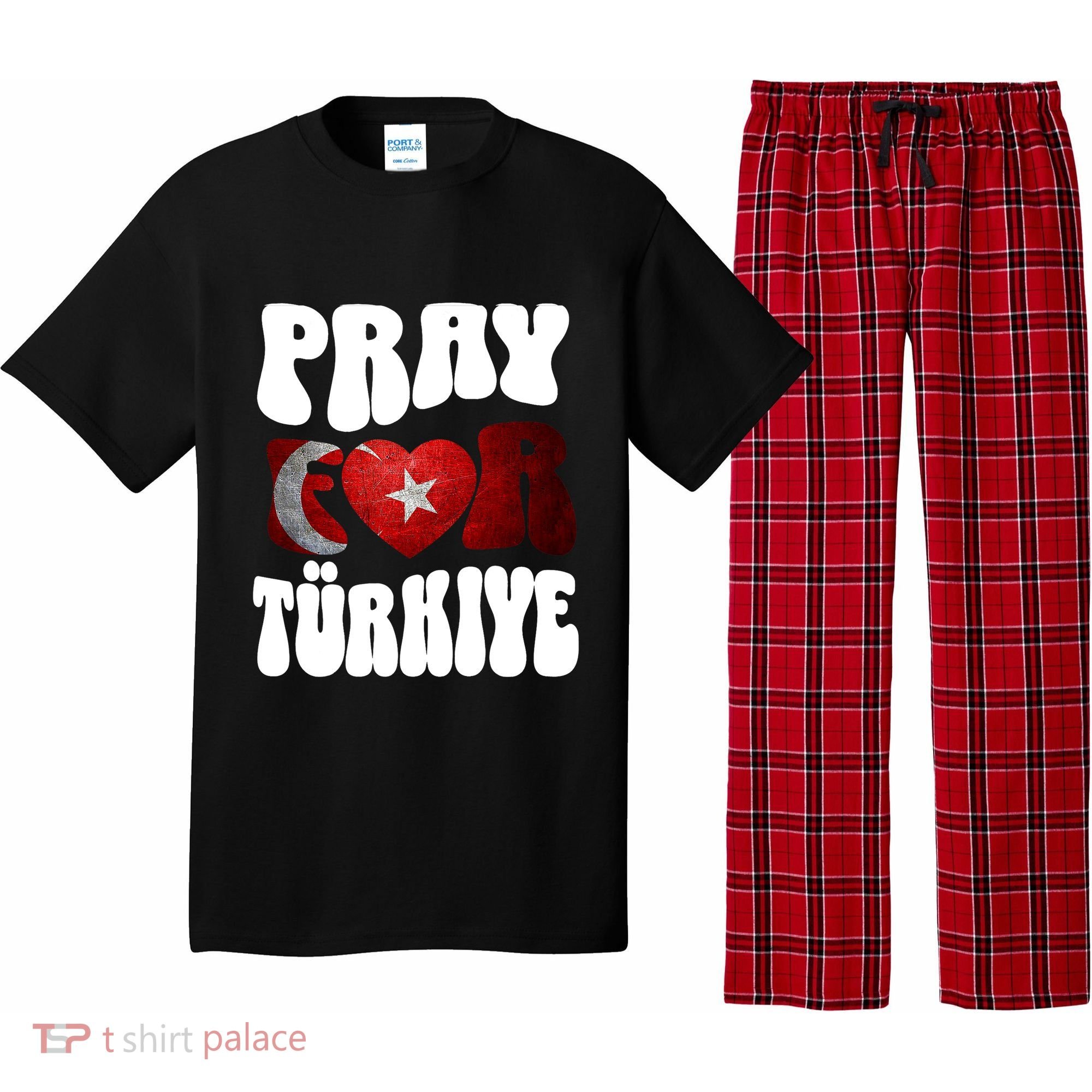 Pray For Turkiye Turkey Tees, Turkey Flag, Support Turkey Pajama Set