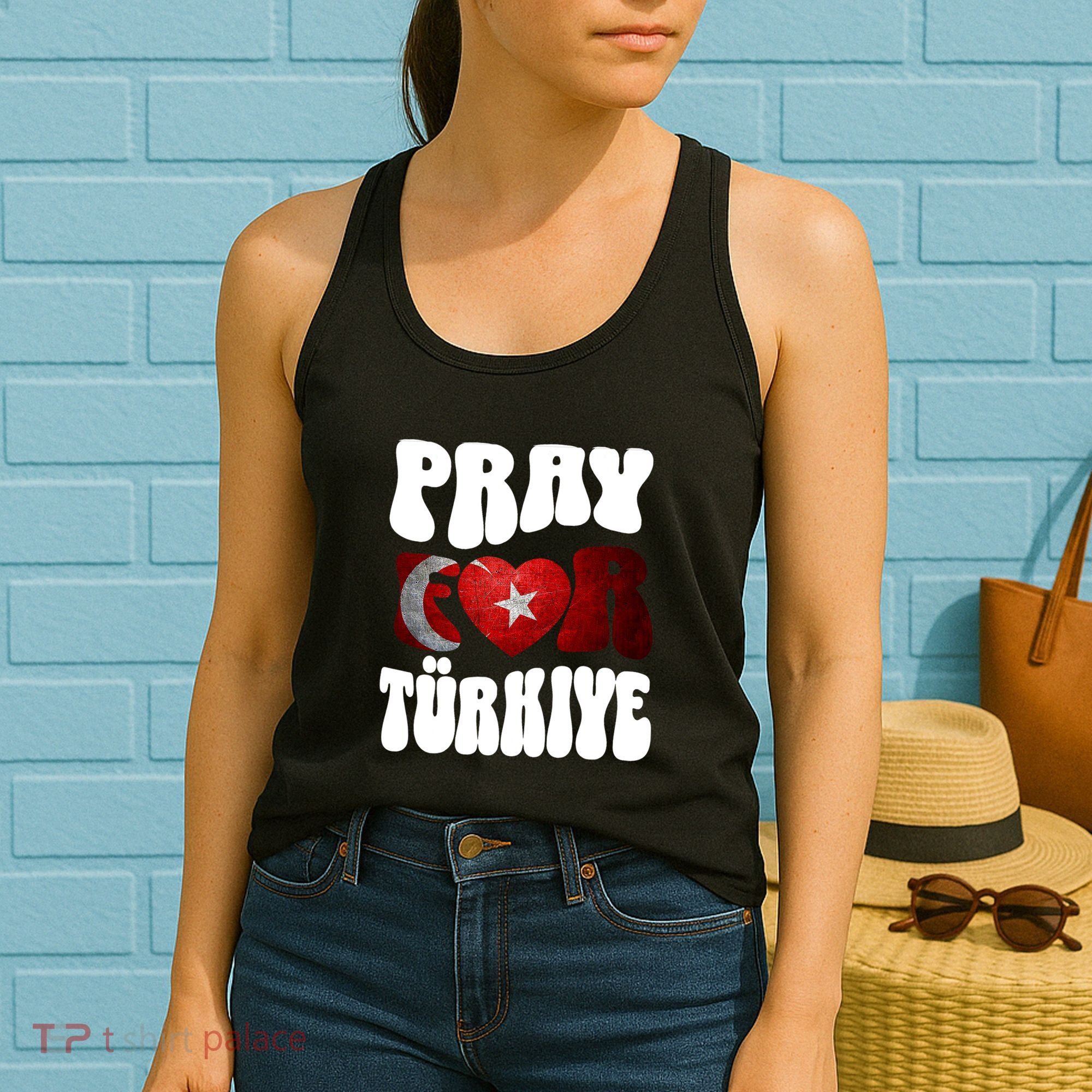 Pray For Turkiye Turkey Tees, Turkey Flag, Support Turkey Women's Tank Top