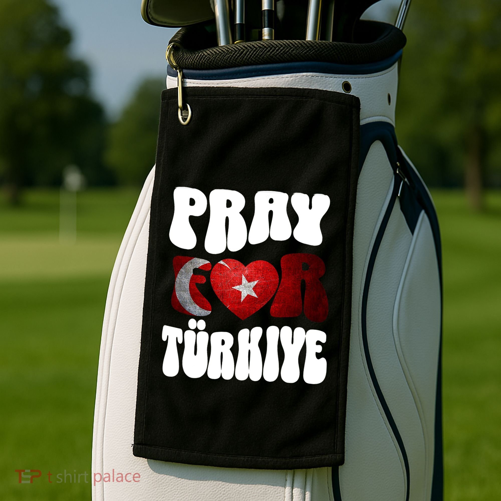 Pray For Turkiye Turkey Tees, Turkey Flag, Support Turkey Golf Towel