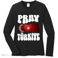 Pray For Turkiye Turkey Tees, Turkey Flag, Support Turkey Women's Long Sleeve Shirt thumb 0