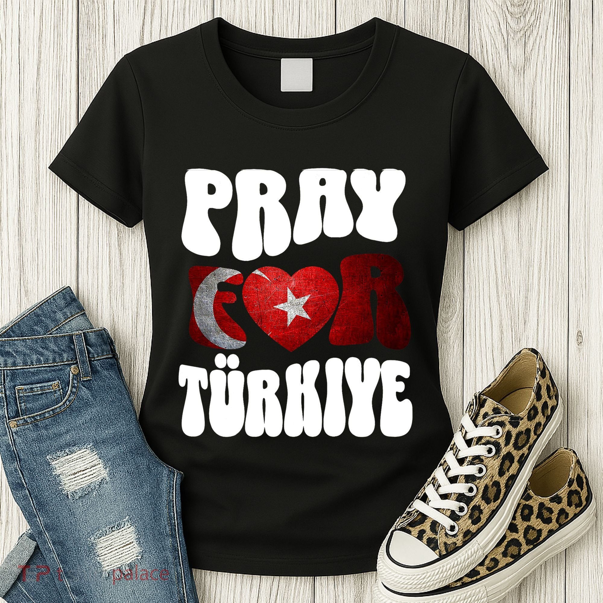 Pray For Turkiye Turkey Tees, Turkey Flag, Support Turkey Women's T-Shirt