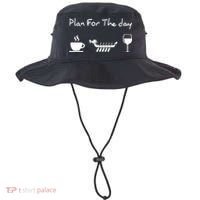 Plan For The Day Coffee Dragon Boat Wine Funny Gift Bucket Hat thumb 0