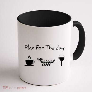 Plan For The Day Coffee Dragon Boat Wine Funny Gift Coffee Mug back