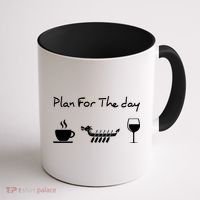 Plan For The Day Coffee Dragon Boat Wine Funny Gift Coffee Mug thumb 1
