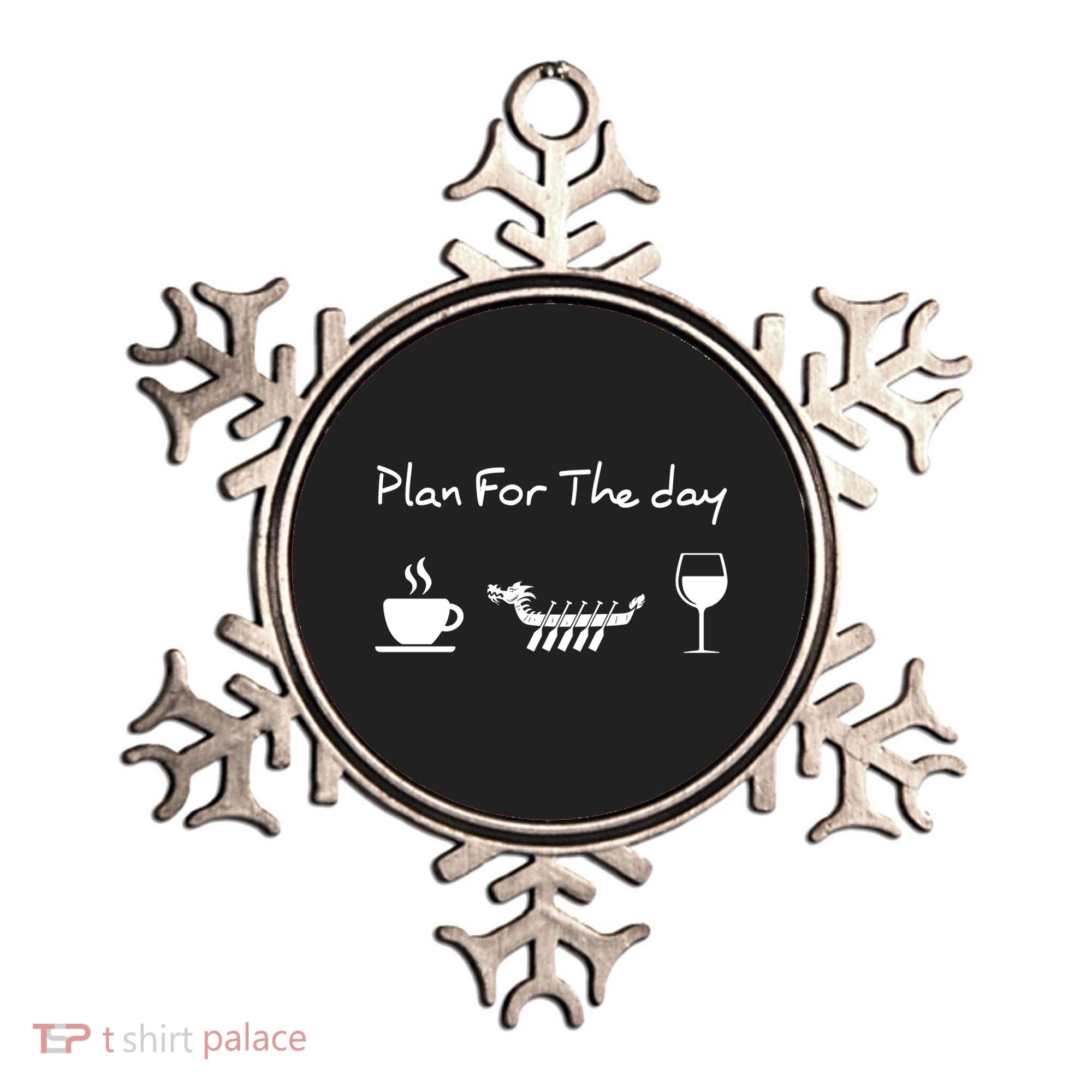 Plan For The Day Coffee Dragon Boat Wine Funny Gift Ornament