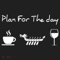 Plan For The Day Coffee Dragon Boat Wine Funny Gift Golf Towel thumb 3