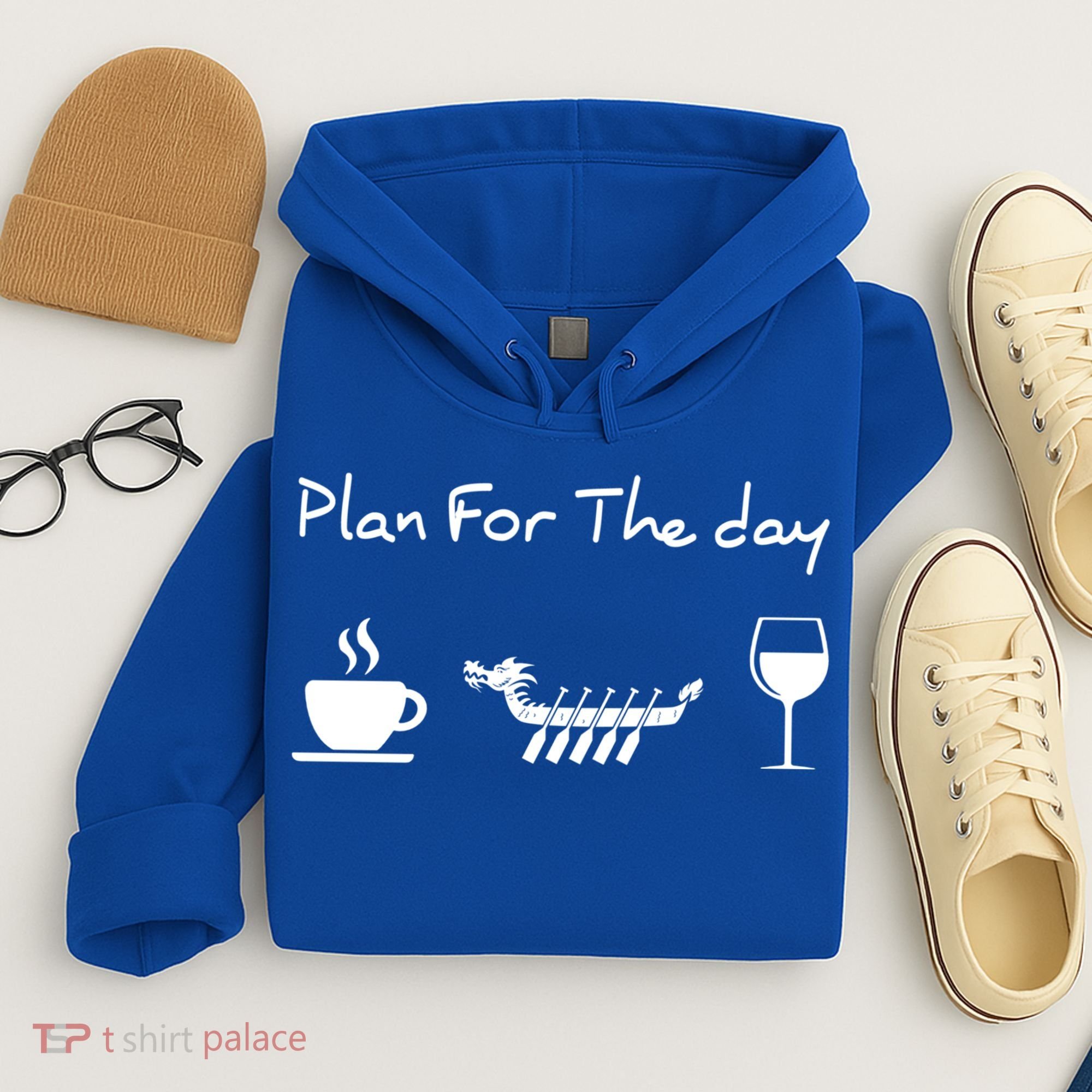 Plan For The Day Coffee Dragon Boat Wine Funny Gift Hoodie