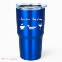 Plan For The Day Coffee Dragon Boat Wine Funny Gift Tumbler thumb 0