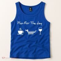 Plan For The Day Coffee Dragon Boat Wine Funny Gift Tank Top thumb 2