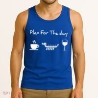 Plan For The Day Coffee Dragon Boat Wine Funny Gift Tank Top thumb 3