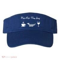 Plan For The Day Coffee Dragon Boat Wine Funny Gift Visor thumb 0