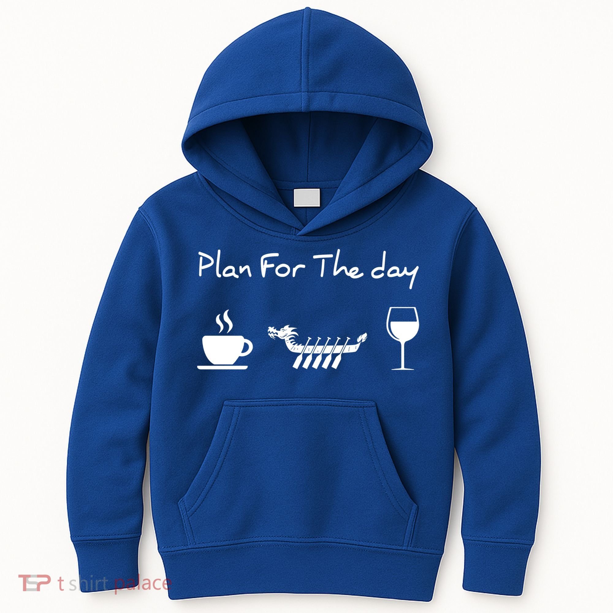 Plan For The Day Coffee Dragon Boat Wine Funny Gift Kids Hoodie