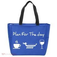 Plan For The Day Coffee Dragon Boat Wine Funny Gift Tote Bag thumb 0