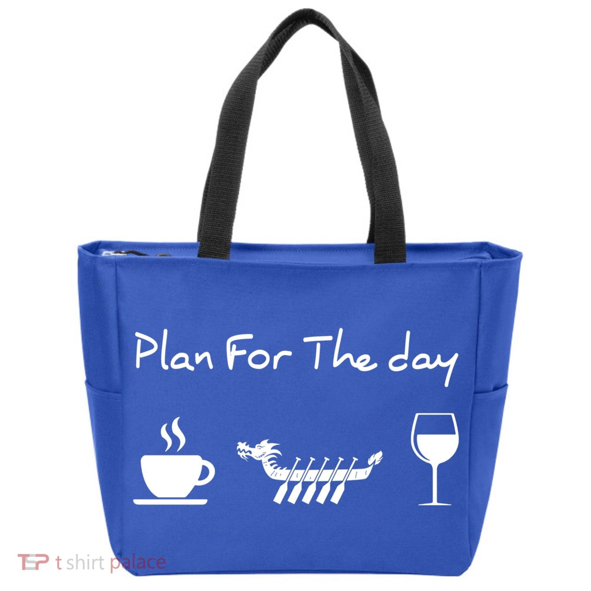 Plan For The Day Coffee Dragon Boat Wine Funny Gift Tote Bag