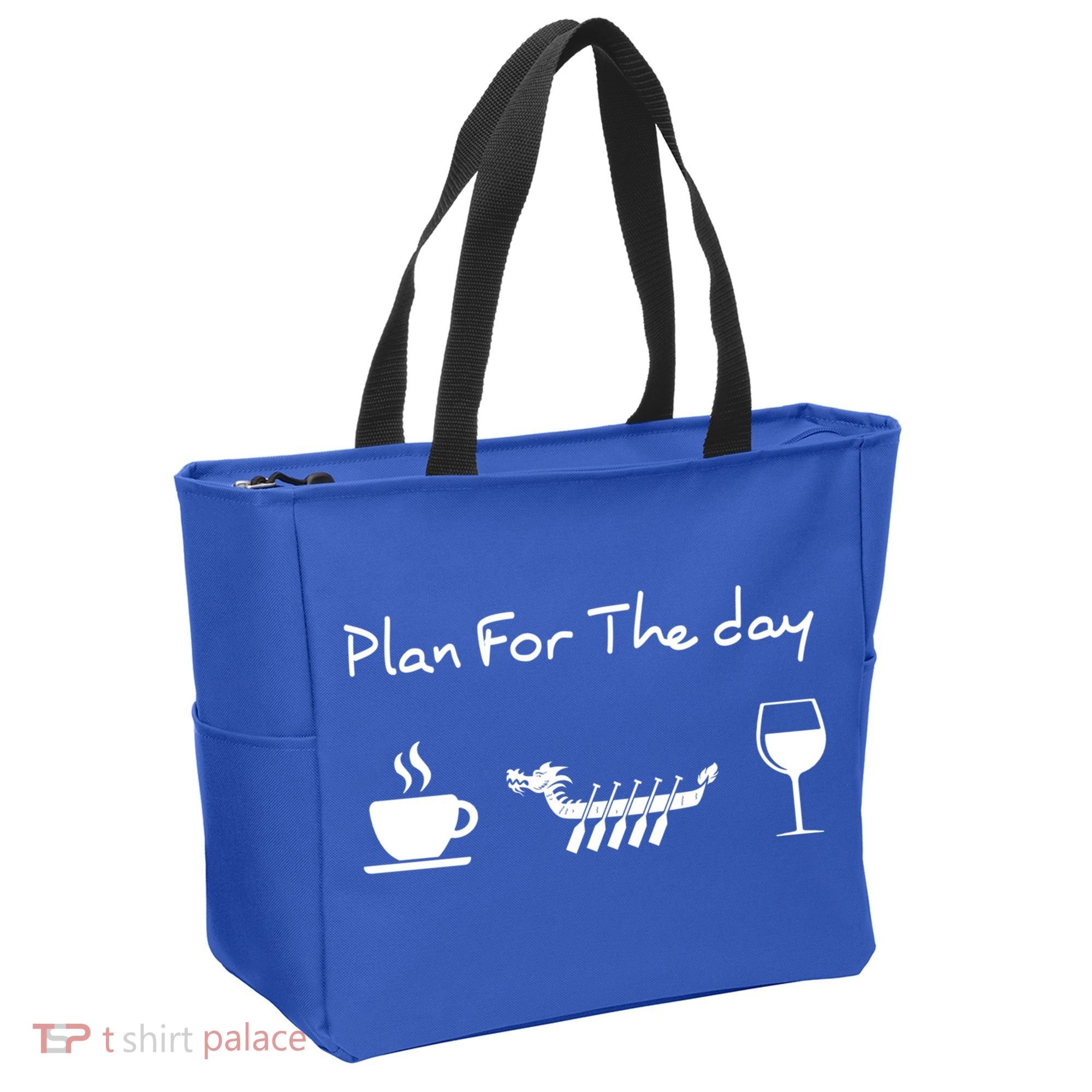 Plan For The Day Coffee Dragon Boat Wine Funny Gift Tote Bag