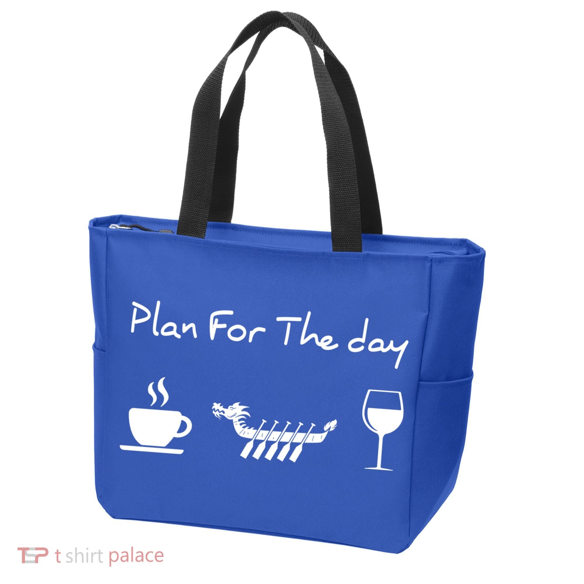 Plan For The Day Coffee Dragon Boat Wine Funny Gift Tote Bag