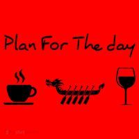 Plan For The Day Coffee Dragon Boat Wine Funny Gift Santa Hat thumb 1