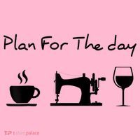 Plan For The Day Coffee Sewing Machine Wine Funny Lover Coaster thumb 2