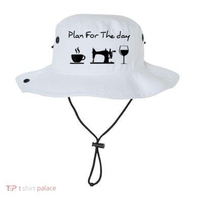 Plan For The Day Coffee Sewing Machine Wine Funny Lover Bucket Hat