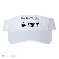 Plan For The Day Coffee Sewing Machine Wine Funny Lover Visor thumb 0