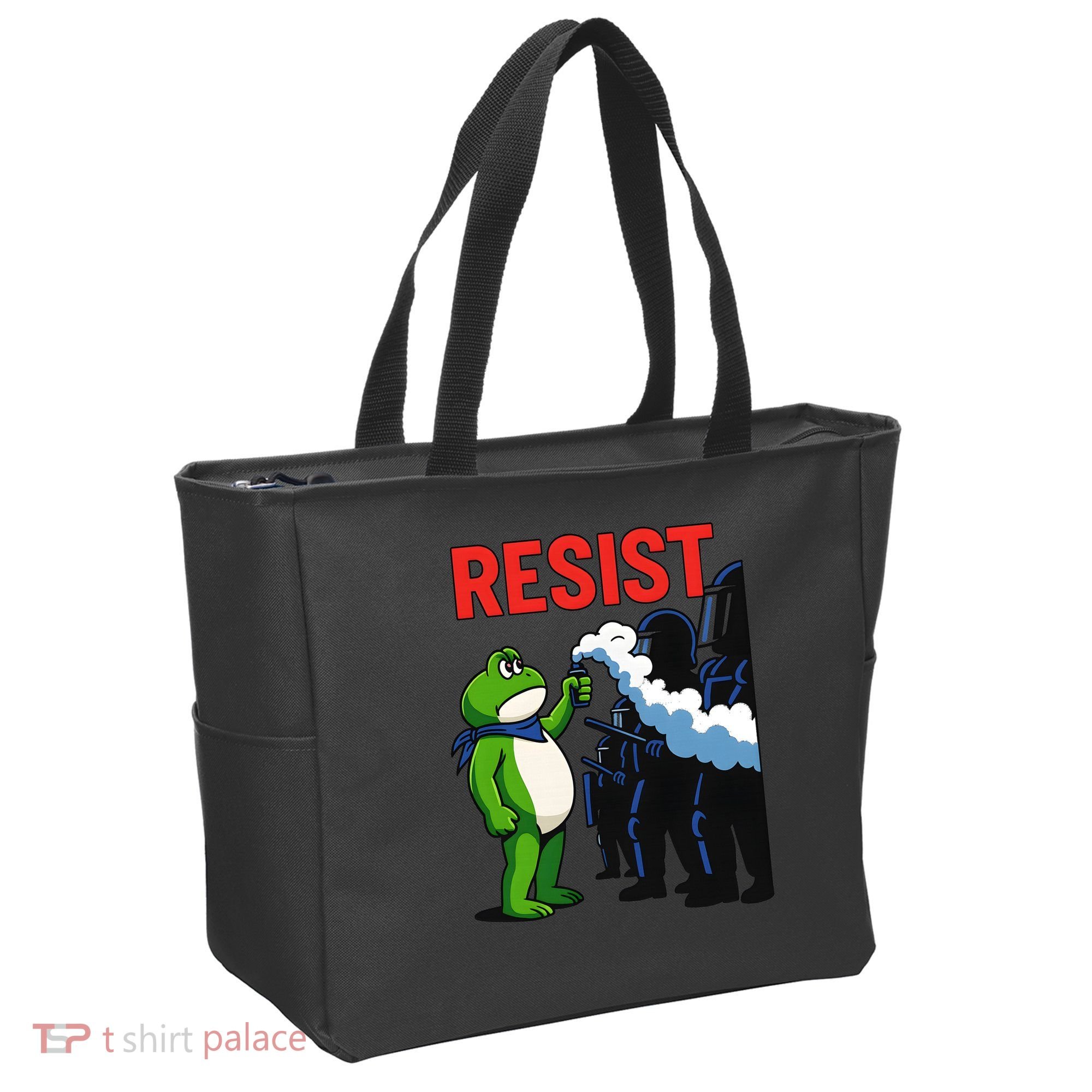 Portland Frog Trending Funny Video Protest Resist Tote Bag