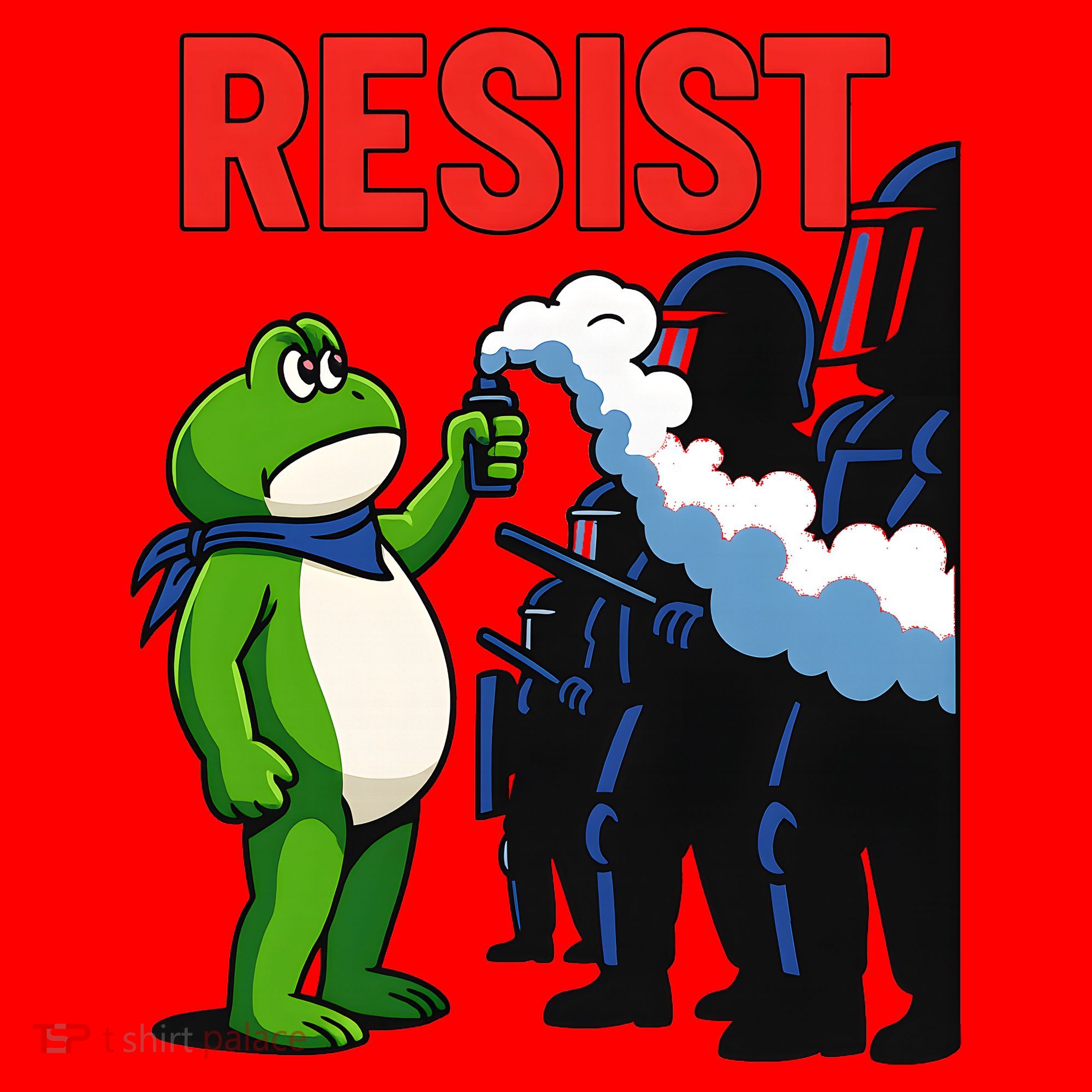 Portland Frog Trending Funny Video Protest Resist Santa Hat
