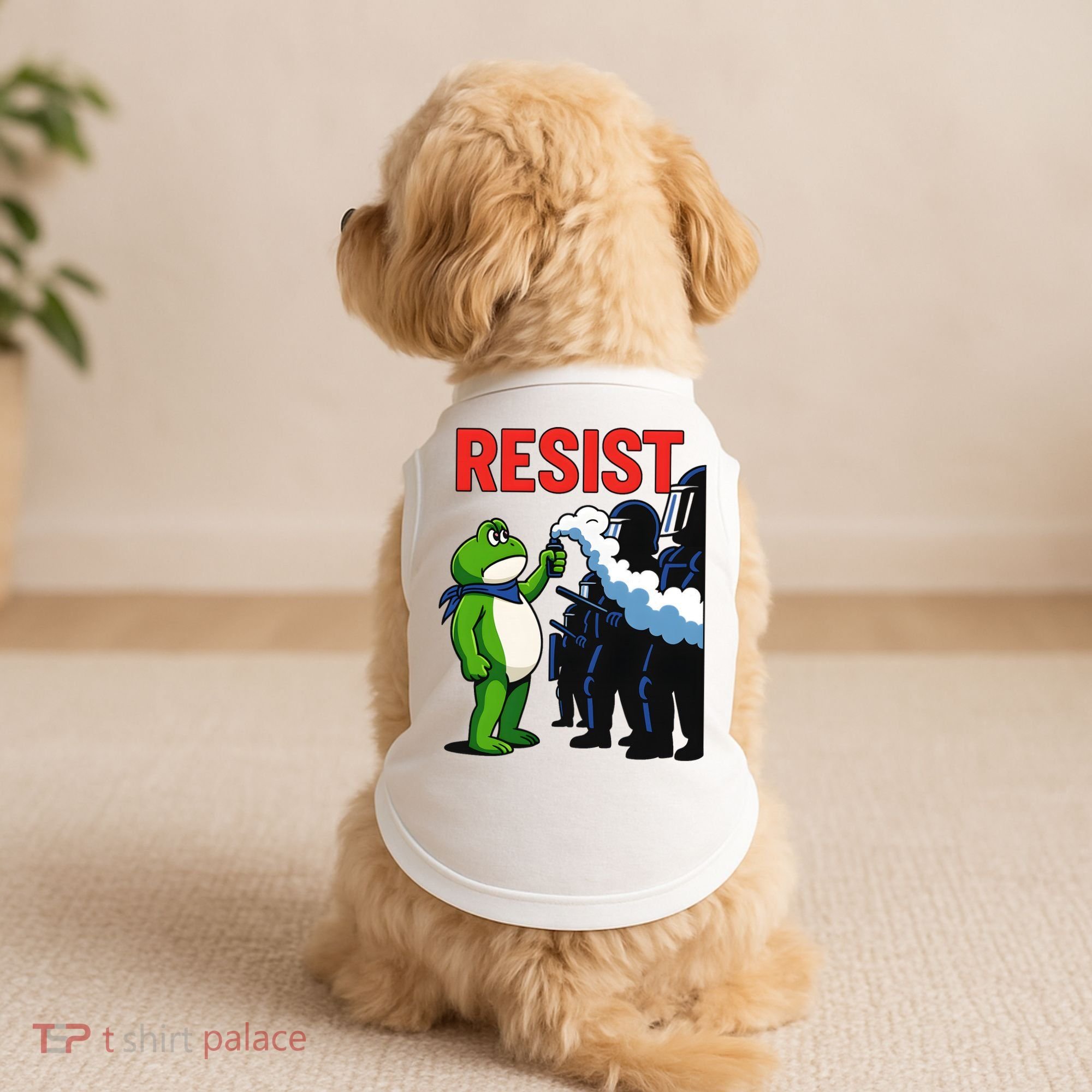Portland Frog Trending Funny Video Protest Resist Doggie Tank