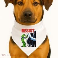 Portland Frog Trending Funny Video Protest Resist USA-Made Doggie Bandana thumb 1