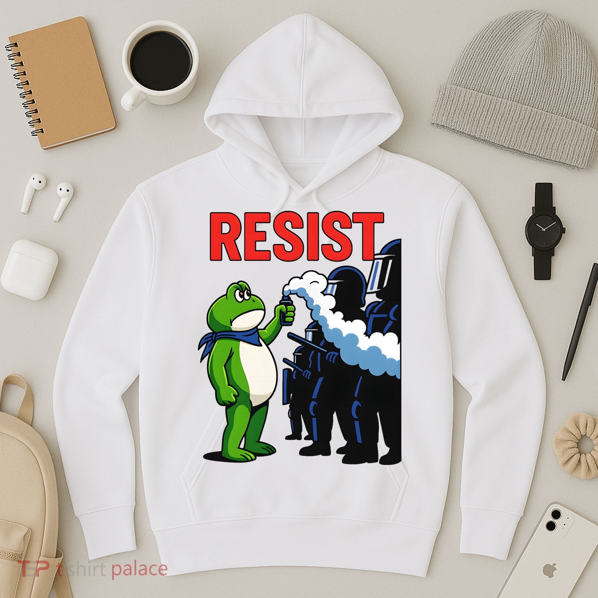Portland Frog Trending Funny Video Protest Resist Hoodie