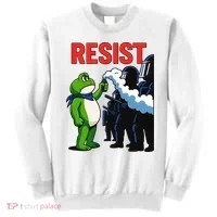 Portland Frog Trending Funny Video Protest Resist Sweatshirt thumb 0