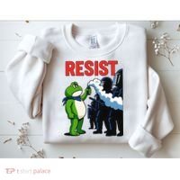 Portland Frog Trending Funny Video Protest Resist Sweatshirt thumb 2