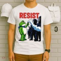 Portland Frog Trending Funny Video Protest Resist T-Shirt thumb 6