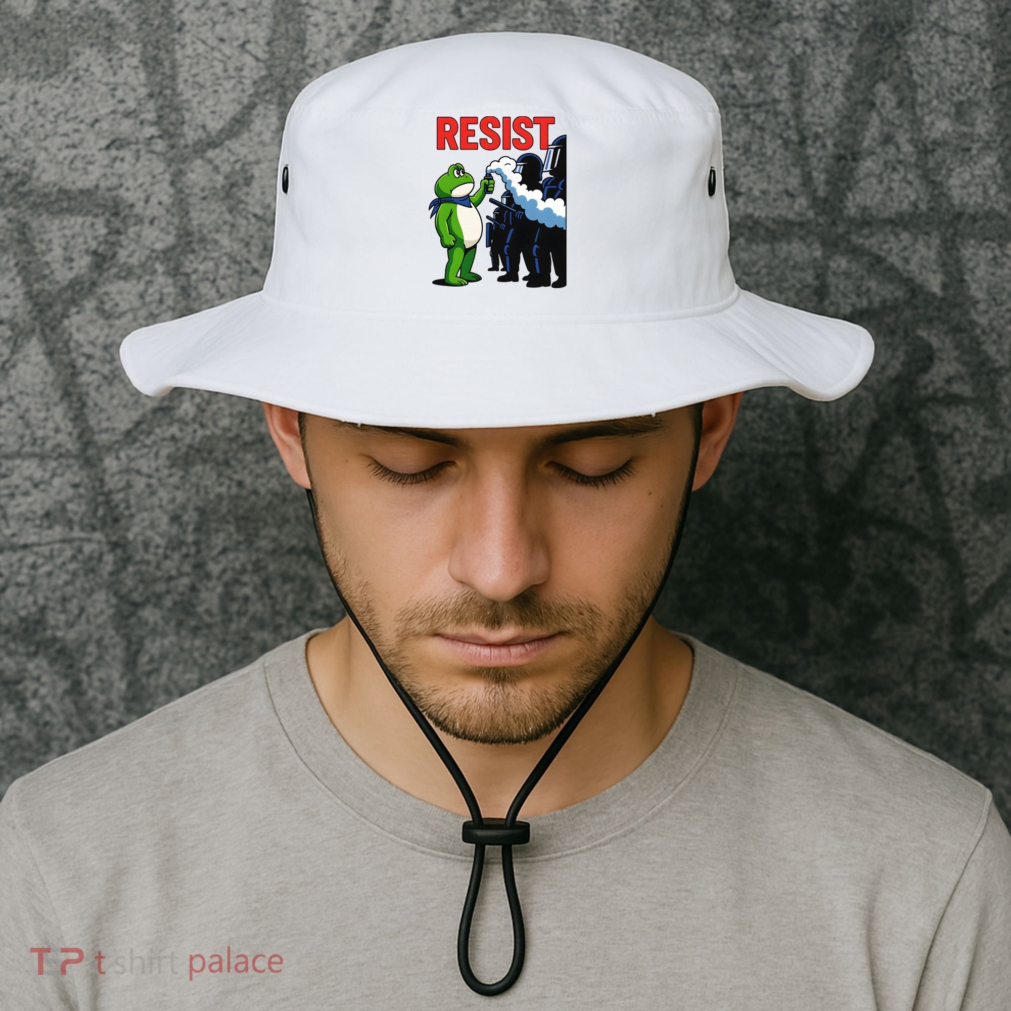 Portland Frog Trending Funny Video Protest Resist Bucket Hat