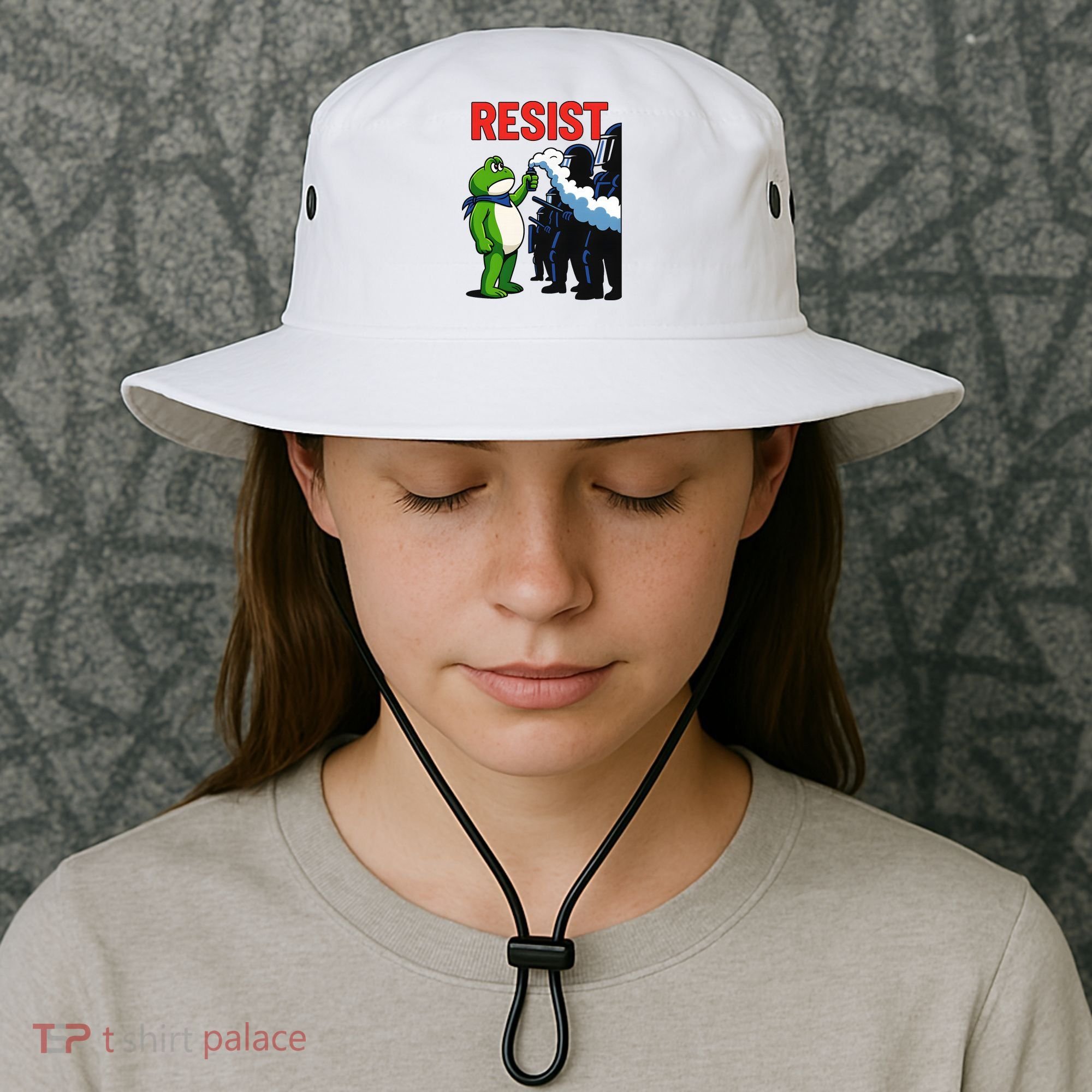 Portland Frog Trending Funny Video Protest Resist Bucket Hat
