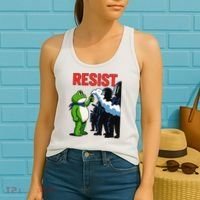 Portland Frog Trending Funny Video Protest Resist Women's Tank Top thumb 2