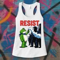 Portland Frog Trending Funny Video Protest Resist Women's Tank Top thumb 3